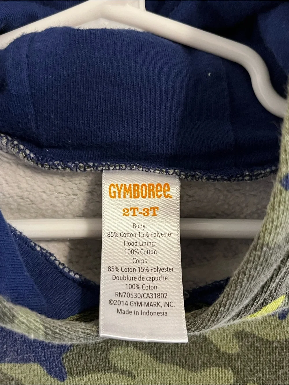 Gymboree Airplane Camo Pullover Hoodie Toddler Boys 2T-3T Fleece Lined